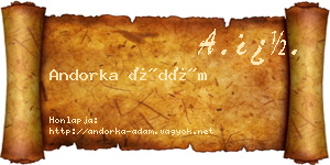 Andorka Ádám névjegykártya