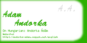 adam andorka business card